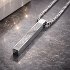 Islamic Ayat ul Kursi Bar Pendant Necklace