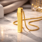 Islamic Ayat ul Kursi Bar Pendant Necklace