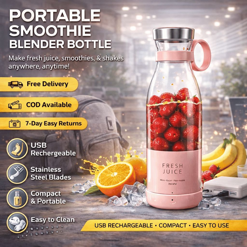 Portable Smoothie Blender Bottle