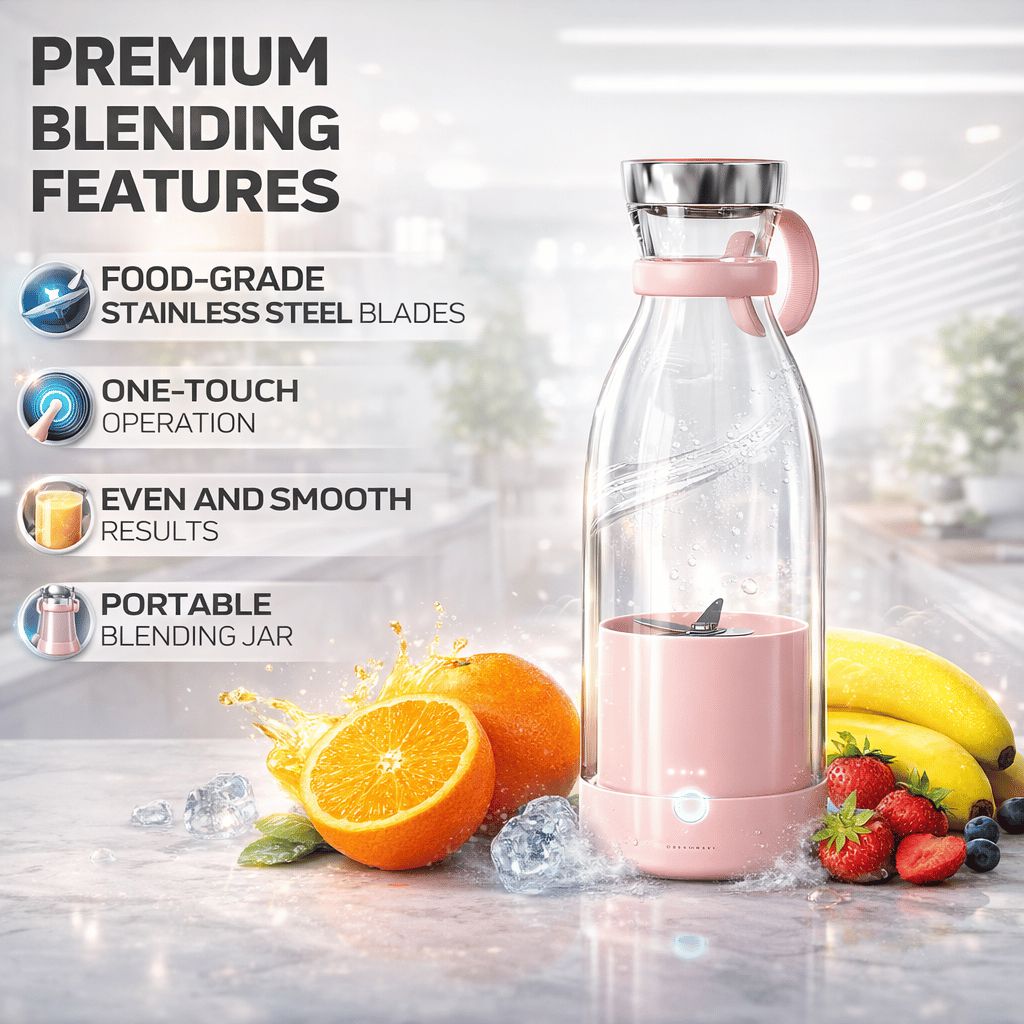 Portable Smoothie Blender Bottle