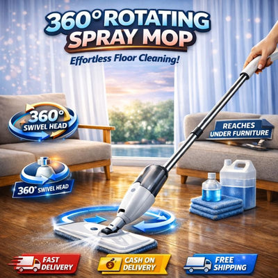 360 Rotating Spray Mop for Floor With Refillable Bottle - ممسحة أرضيات برذاذ دوّارة 360 درجة مع زجاجة قابلة لإعادة التعبئة