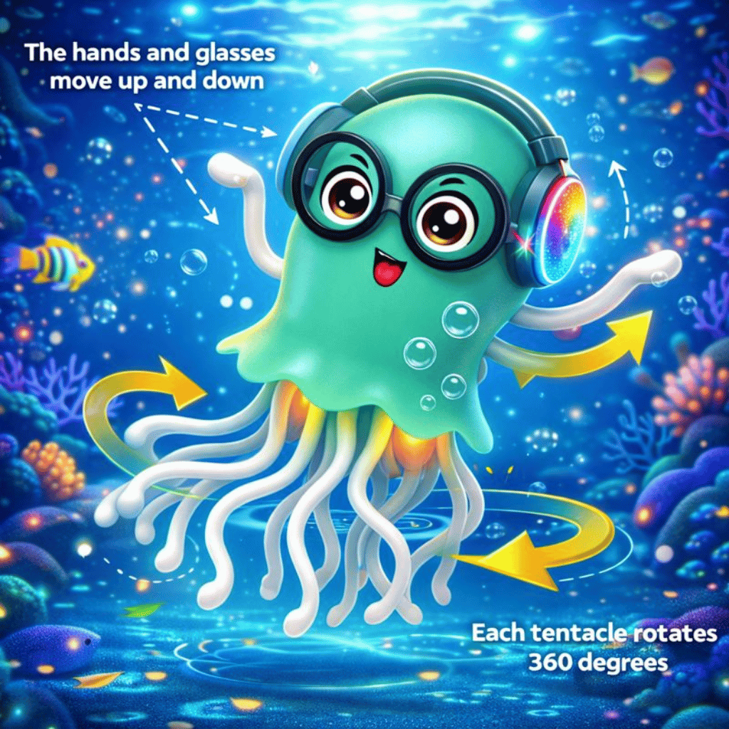 Twist Jellyfish Musical Bump & Go Toy (Lights + Sound)